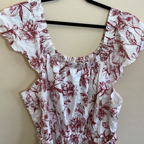 Lane Bryant Off-the-Shoulder Red Poplin Maxi Dress - Picture 3 of 7